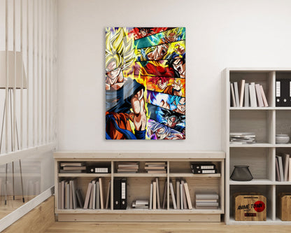 Anime Town Creations Metal Poster Dragon Ball Super Saiyan Forms 16" x 24" Home Goods - Anime Dragon Ball Metal Poster