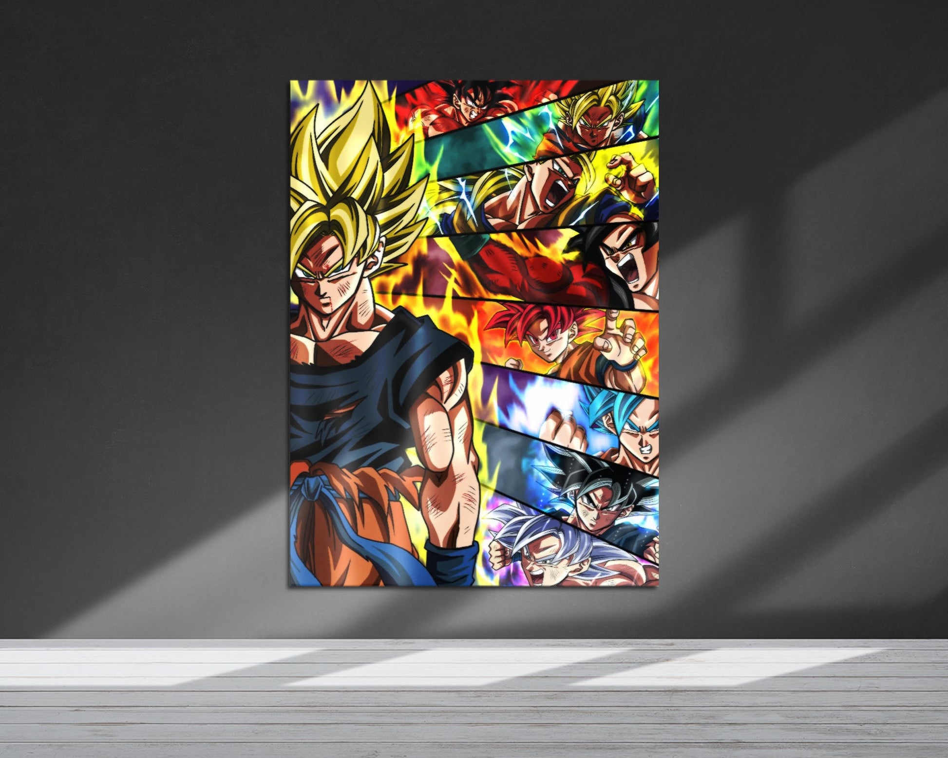 Anime Town Creations Metal Poster Dragon Ball Super Saiyan Forms 5" x 7" Home Goods - Anime Dragon Ball Metal Poster