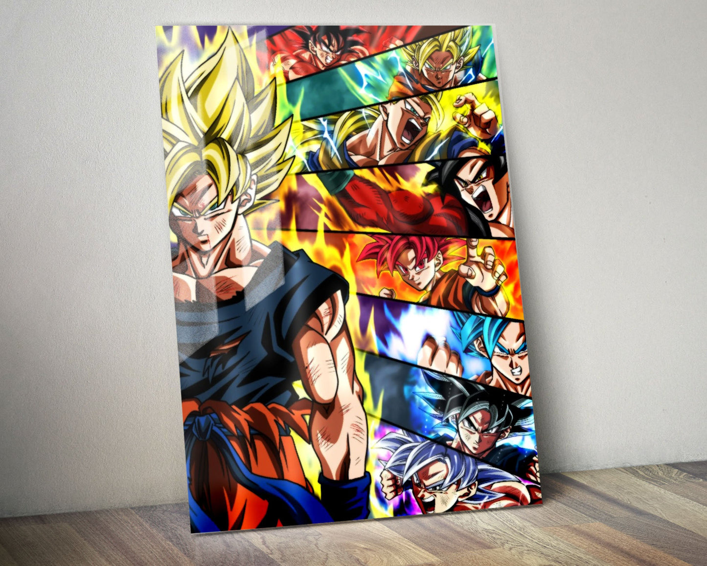 Anime Town Creations Metal Poster Dragon Ball Super Saiyan Forms 5" x 7" Home Goods - Anime Dragon Ball Metal Poster