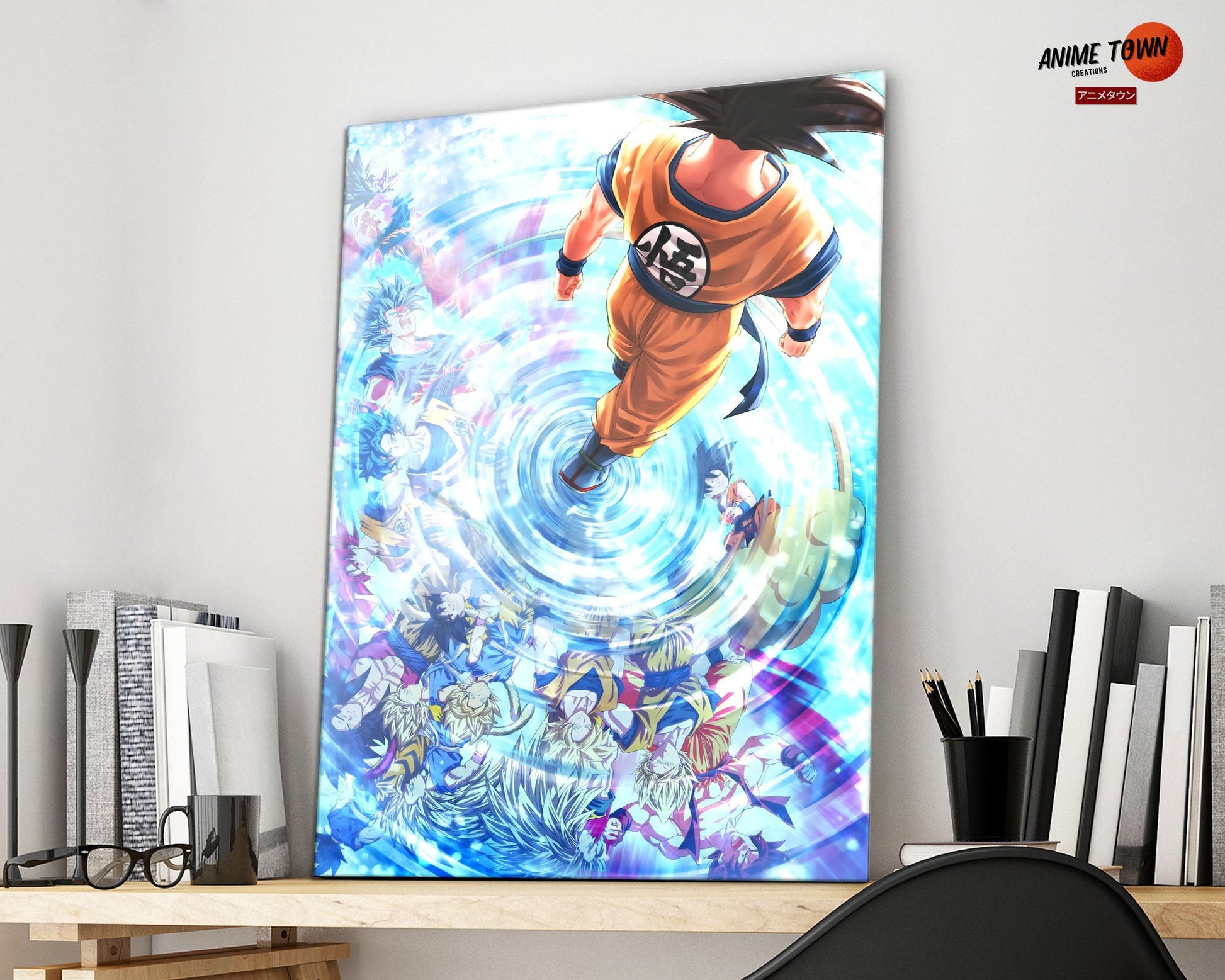 Anime Town Creations Metal Poster Dragon Ball Reflections 16" x 24" Home Goods - Anime Dragon Ball Metal Poster