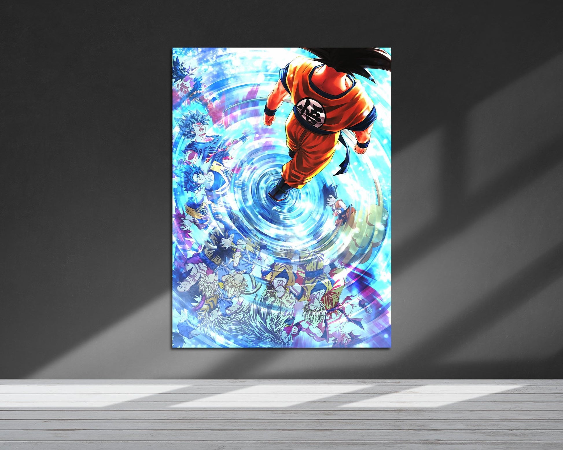 Anime Town Creations Metal Poster Dragon Ball Reflections 5" x 7" Home Goods - Anime Dragon Ball Metal Poster