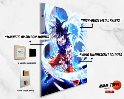 Anime Town Creations Metal Poster Dragon Ball Super Saiyan Ultra Instinct 11" x 17" Home Goods - Anime Dragon Ball Metal Poster