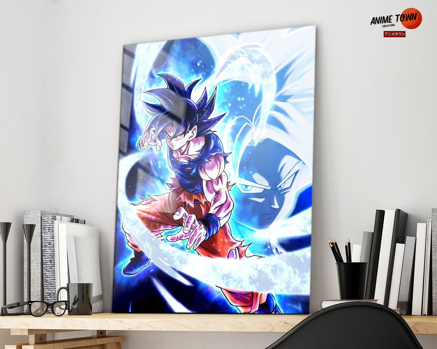 Anime Town Creations Metal Poster Dragon Ball Super Saiyan Ultra Instinct 16" x 24" Home Goods - Anime Dragon Ball Metal Poster