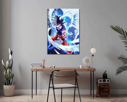 Anime Town Creations Metal Poster Dragon Ball Super Saiyan Ultra Instinct 24" x 36" Home Goods - Anime Dragon Ball Metal Poster