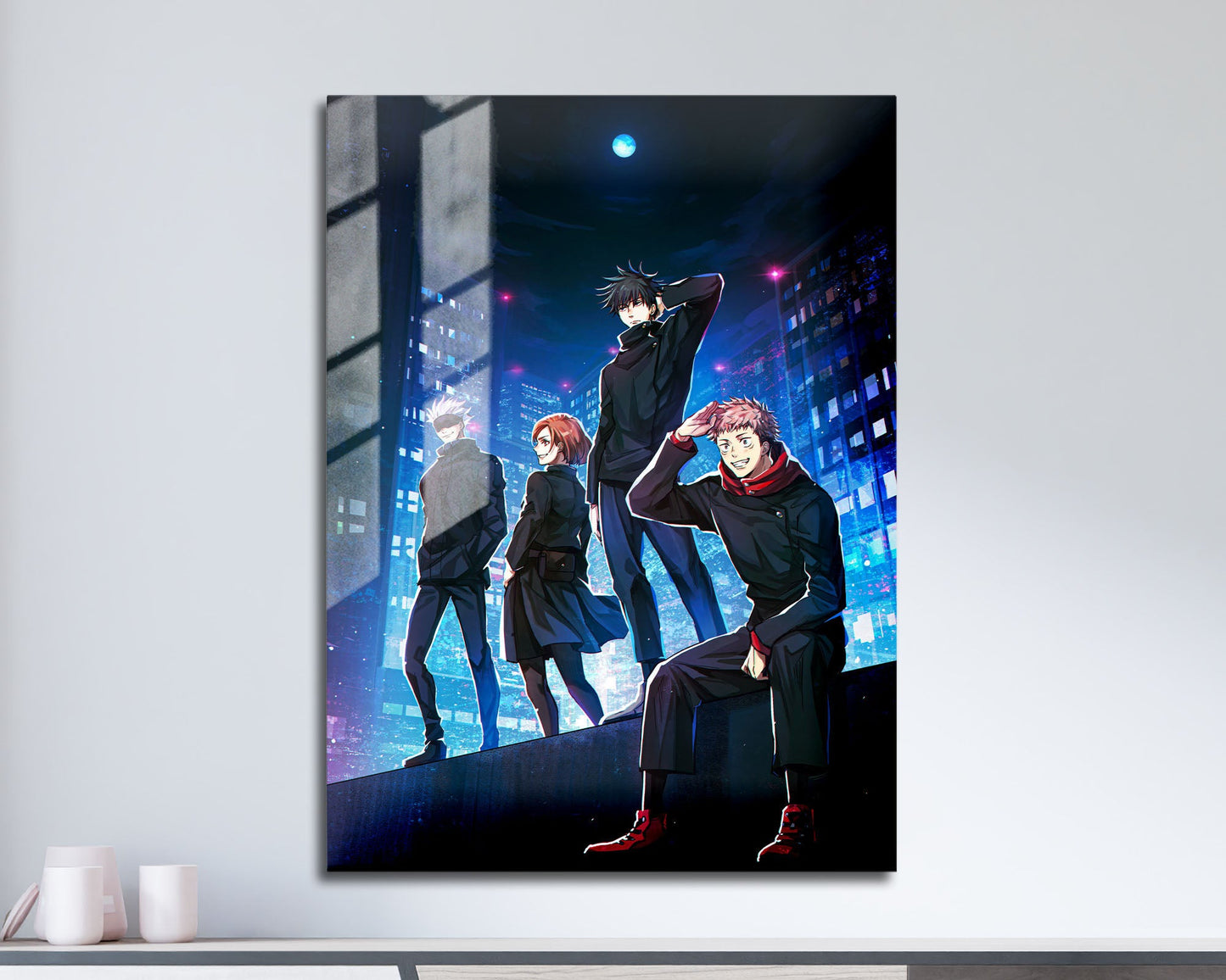 Anime Town Creations Metal Poster Jujutsu Kaisen Gang 11" x 17" Home Goods - Anime Jujutsu Kaisen Metal Poster