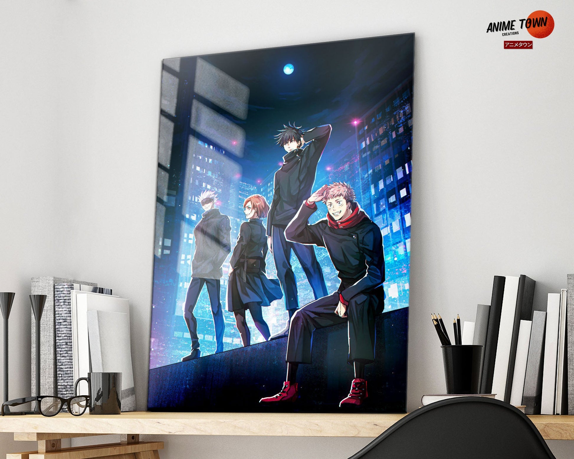 Anime Town Creations Metal Poster Jujutsu Kaisen Gang 16" x 24" Home Goods - Anime Jujutsu Kaisen Metal Poster