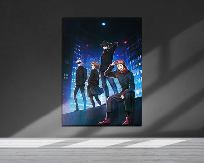 Anime Town Creations Metal Poster Jujutsu Kaisen Gang 5" x 7" Home Goods - Anime Jujutsu Kaisen Metal Poster