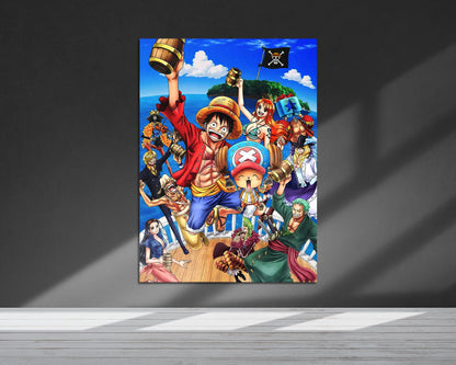 Anime Town Creations Metal Poster One Piece Strawhat Pirates 5" x 7" Home Goods - Anime One piece Metal Poster