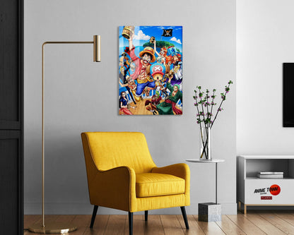 Anime Town Creations Metal Poster One Piece Strawhat Pirates 5" x 7" Home Goods - Anime One piece Metal Poster