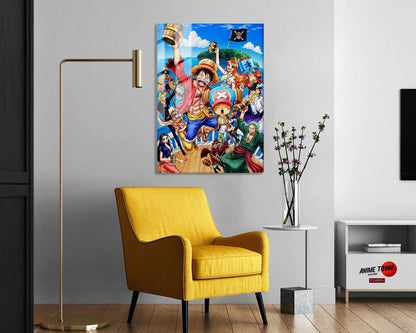 Anime Town Creations Metal Poster One Piece Strawhat Pirates 5" x 7" Home Goods - Anime One piece Metal Poster