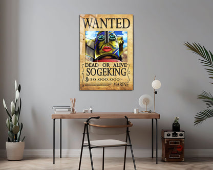 Anime Town Creations Metal Poster One Piece Sogeking Wanted Poster 24" x 36" Home Goods - Anime One Piece Metal Poster