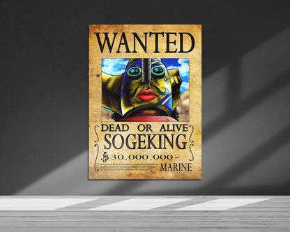 Anime Town Creations Metal Poster One Piece Sogeking Wanted Poster 5" x 7" Home Goods - Anime One Piece Metal Poster