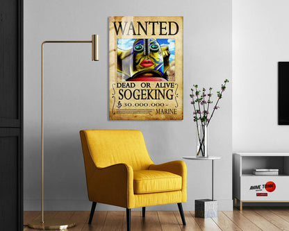 Anime Town Creations Metal Poster One Piece Sogeking Wanted Poster 5" x 7" Home Goods - Anime One Piece Metal Poster