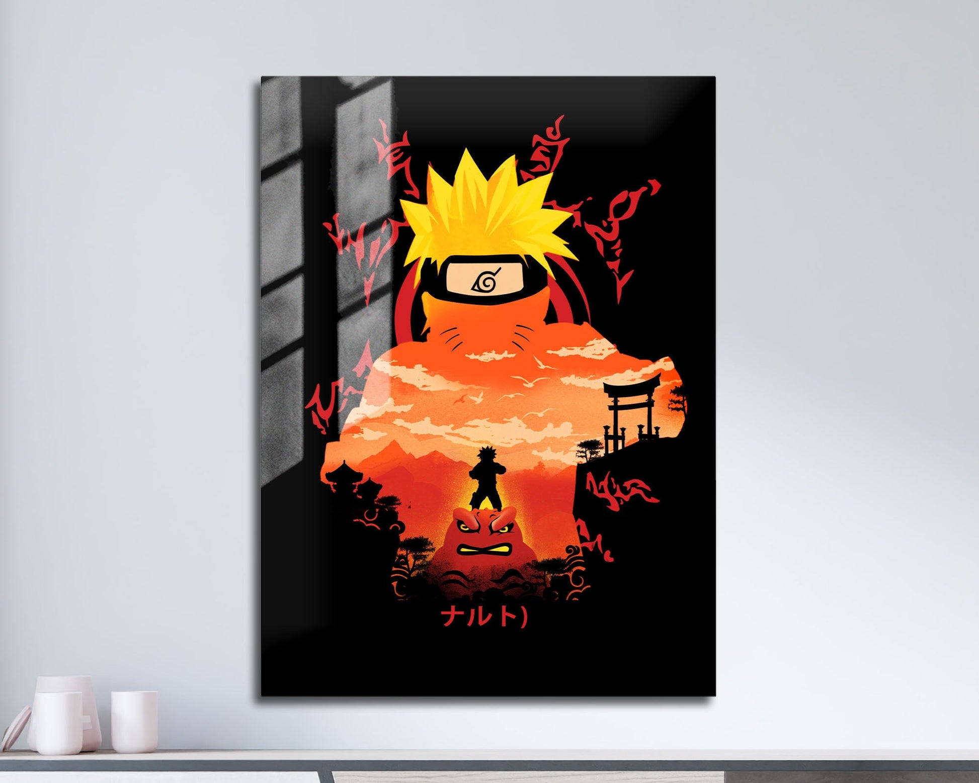 Anime Town Creations Metal Poster Naruto Black 11" x 17" Home Goods - Anime Naruto Metal Poster