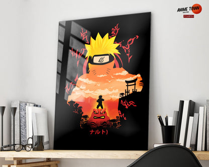 Anime Town Creations Metal Poster Naruto Black 16" x 24" Home Goods - Anime Naruto Metal Poster