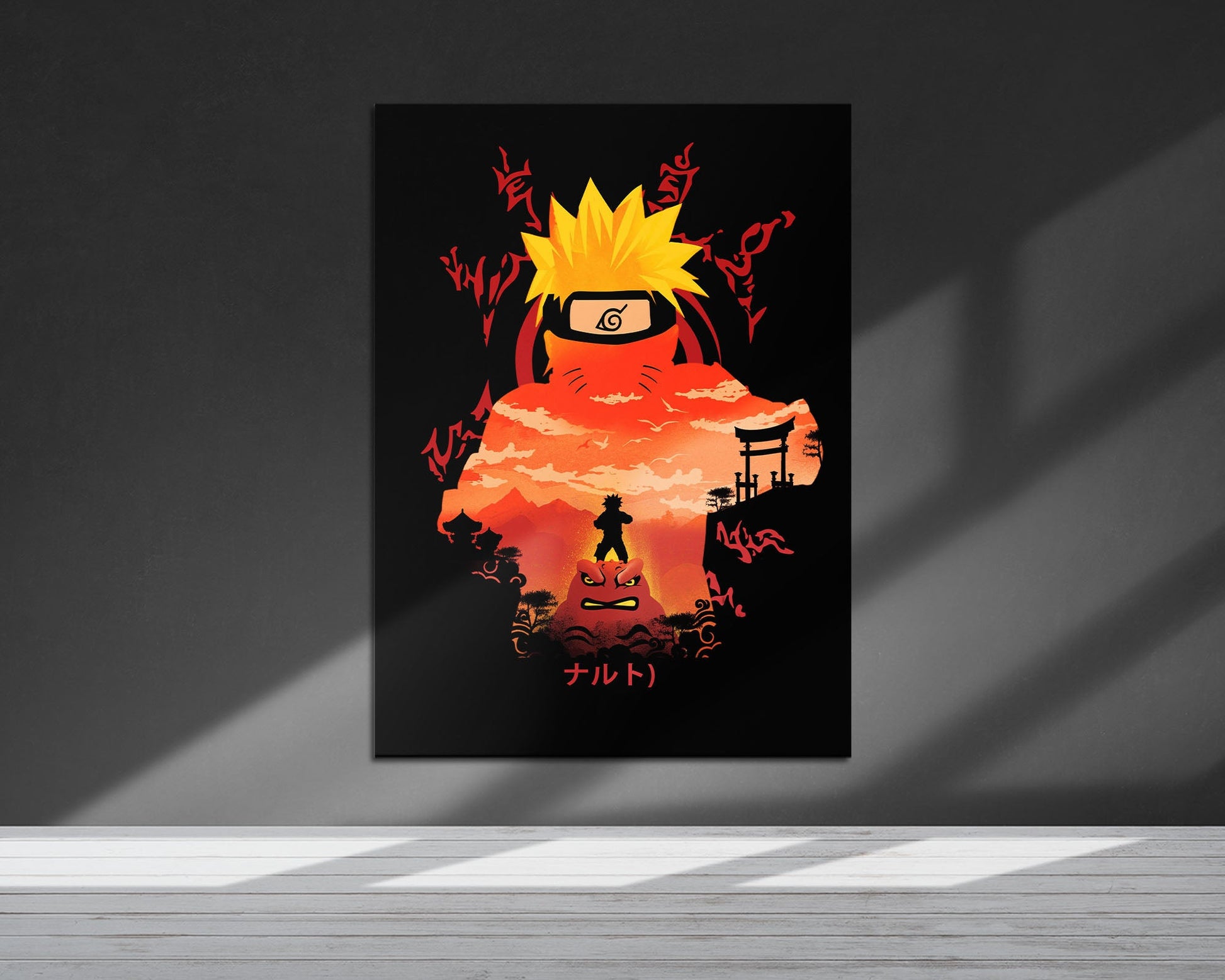 Anime Town Creations Metal Poster Naruto Black 5" x 7" Home Goods - Anime Naruto Metal Poster