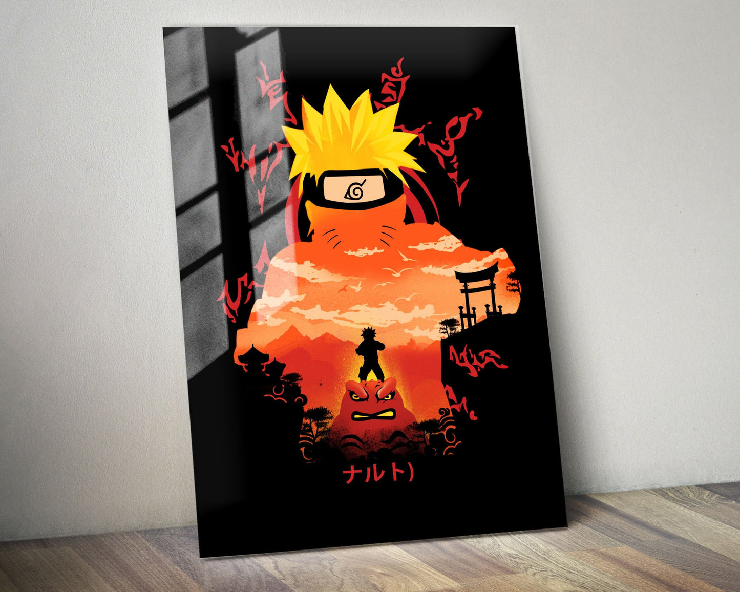 Anime Town Creations Metal Poster Naruto Black 5" x 7" Home Goods - Anime Naruto Metal Poster