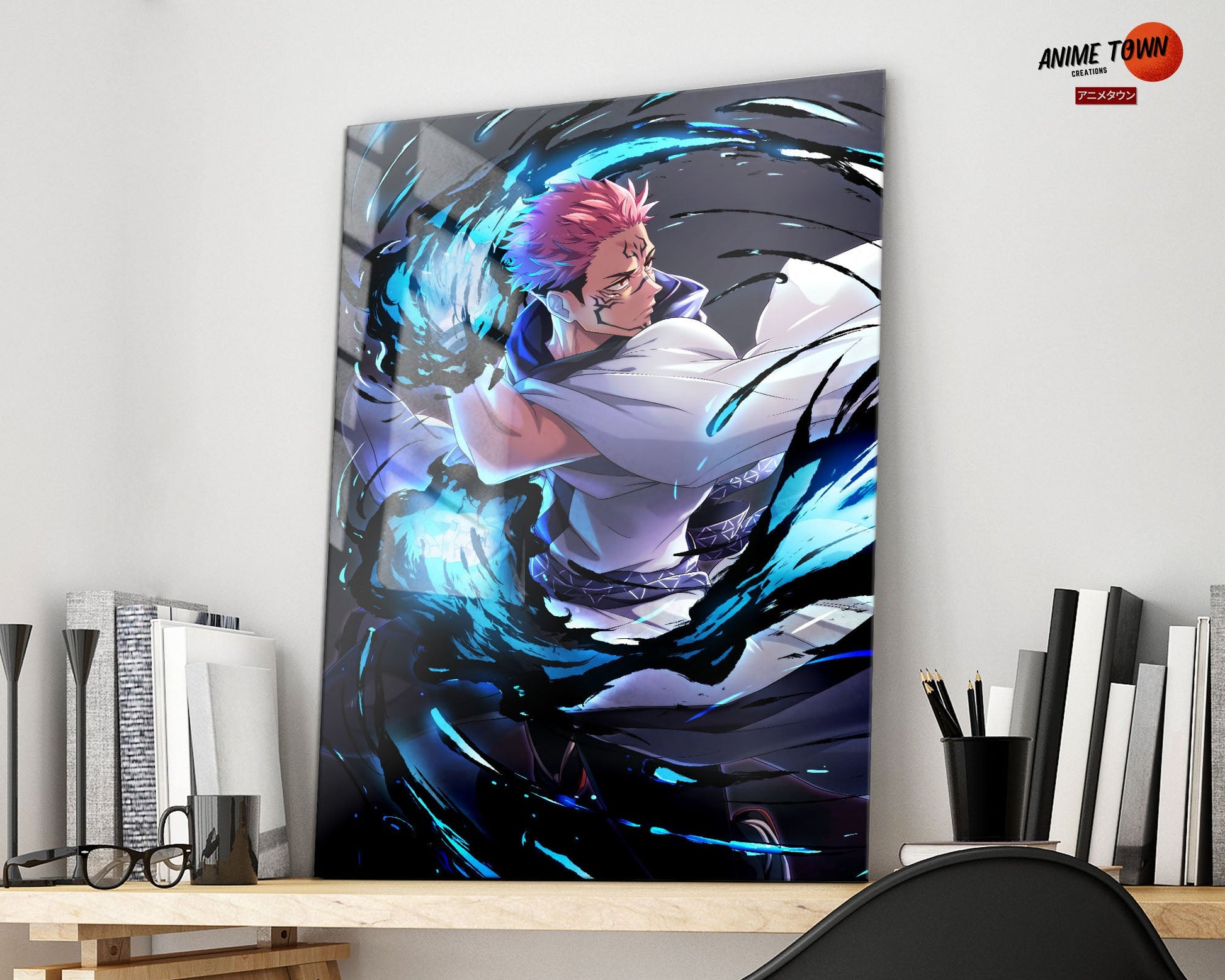 Anime Town Creations Metal Poster Jujutsu Kaisen Ryomen Sukuna 16" x 24" Home Goods - Anime Jujutsu Kaisen Metal Poster