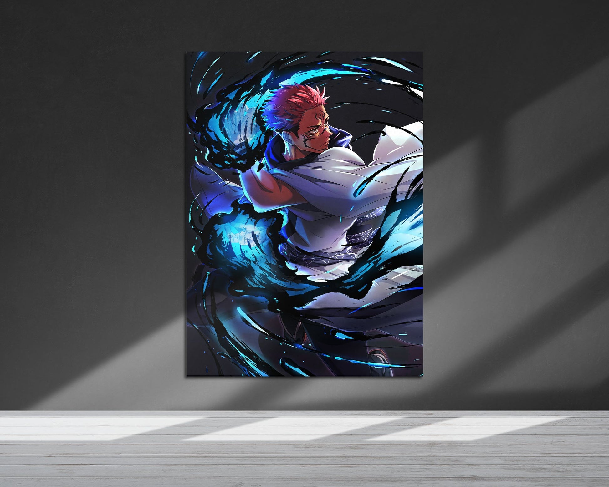 Anime Town Creations Metal Poster Jujutsu Kaisen Ryomen Sukuna 5" x 7" Home Goods - Anime Jujutsu Kaisen Metal Poster