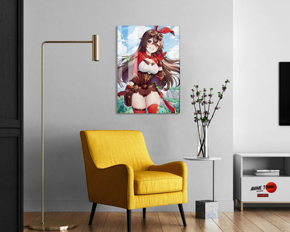 Anime Town Creations Metal Poster Genshin Impact Amber 16" x 24" Home Goods - Anime Genshin Impact Metal Poster