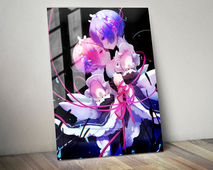 Anime Town Creations Metal Poster Re Zero Kara Hajimeru and Isekai Seikatsu 5" x 7" Home Goods - Anime Re: Zero Metal Poster