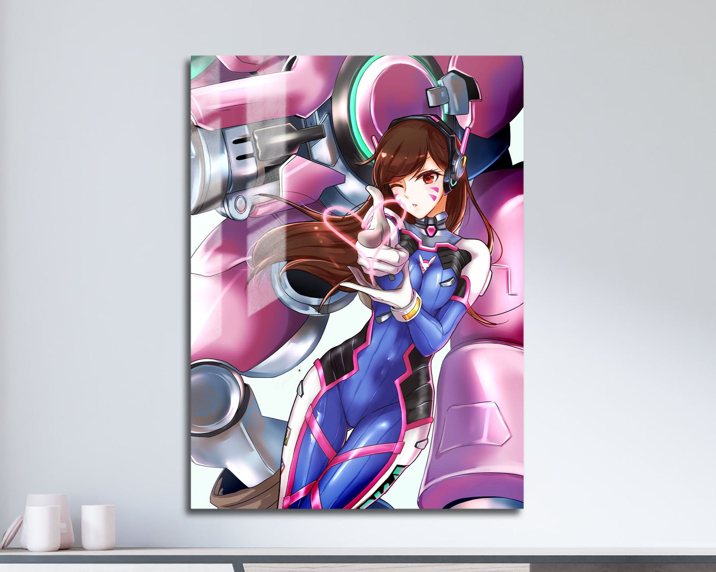 Anime Town Creations Metal Poster Overwatch D.Va 11" x 17" Home Goods - Anime Overwatch Metal Poster