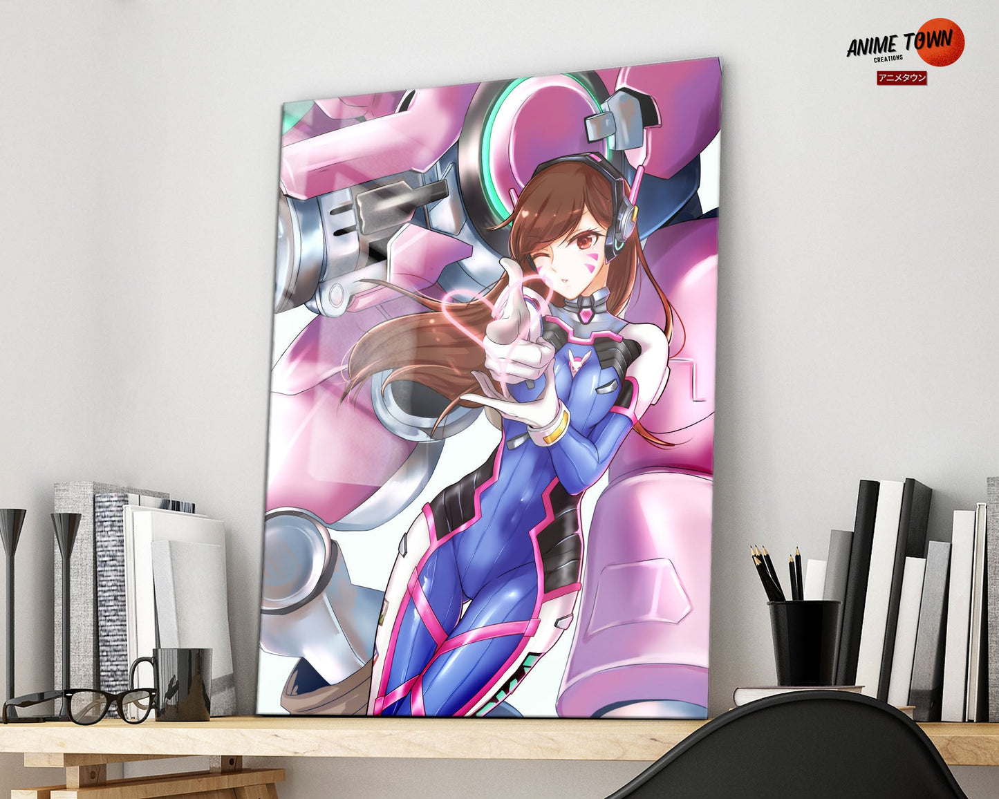 Anime Town Creations Metal Poster Overwatch D.Va 16" x 24" Home Goods - Anime Overwatch Metal Poster