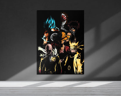 Anime Town Creations Metal Poster Anime Mashup 5" x 7" Home Goods - Anime  Metal Poster