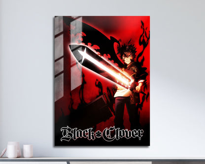 Anime Town Creations Metal Poster Black Clover Asta Red 5" x 7" Home Goods - Anime Black Clover Metal Poster