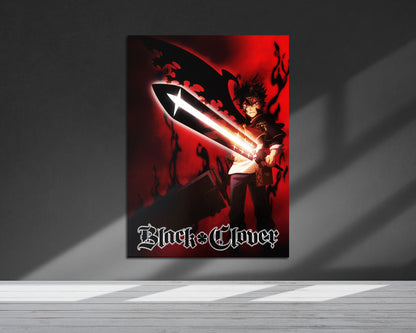 Anime Town Creations Metal Poster Black Clover Asta Red 24" x 36" Home Goods - Anime Black Clover Metal Poster