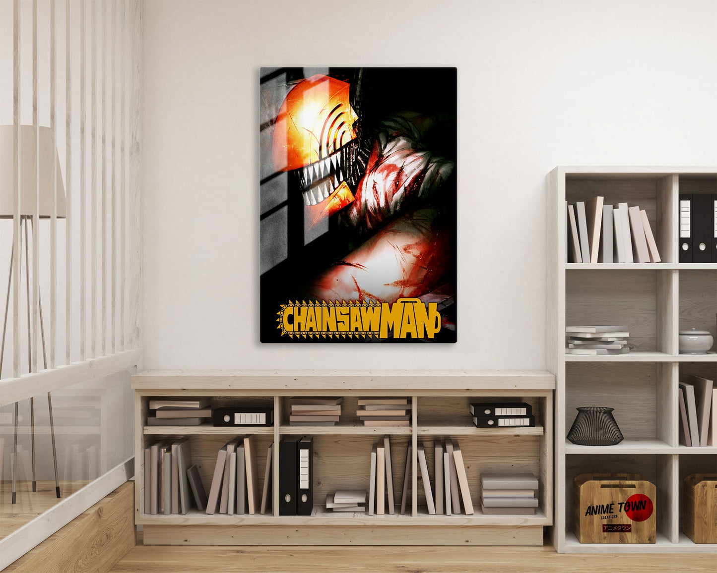 Anime Town Creations Metal Poster Chainsaw Man Cover 11" x 17" Home Goods - Anime Chainsaw Man Metal Poster