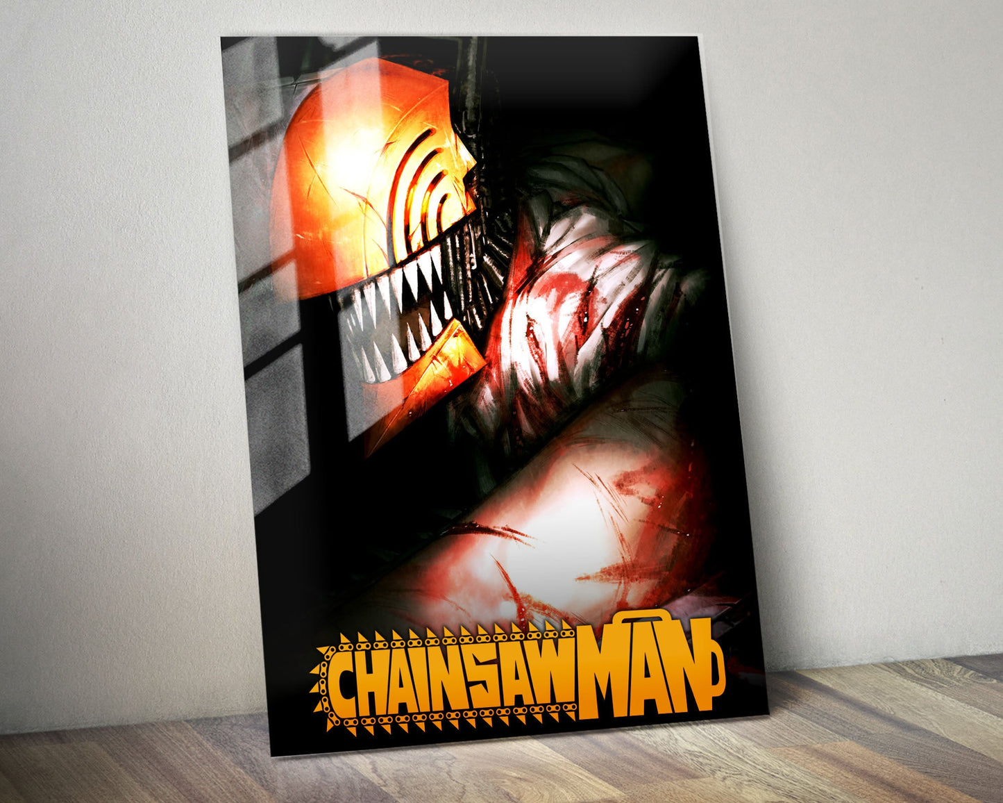 Anime Town Creations Metal Poster Chainsaw Man Cover 24" x 36" Home Goods - Anime Chainsaw Man Metal Poster