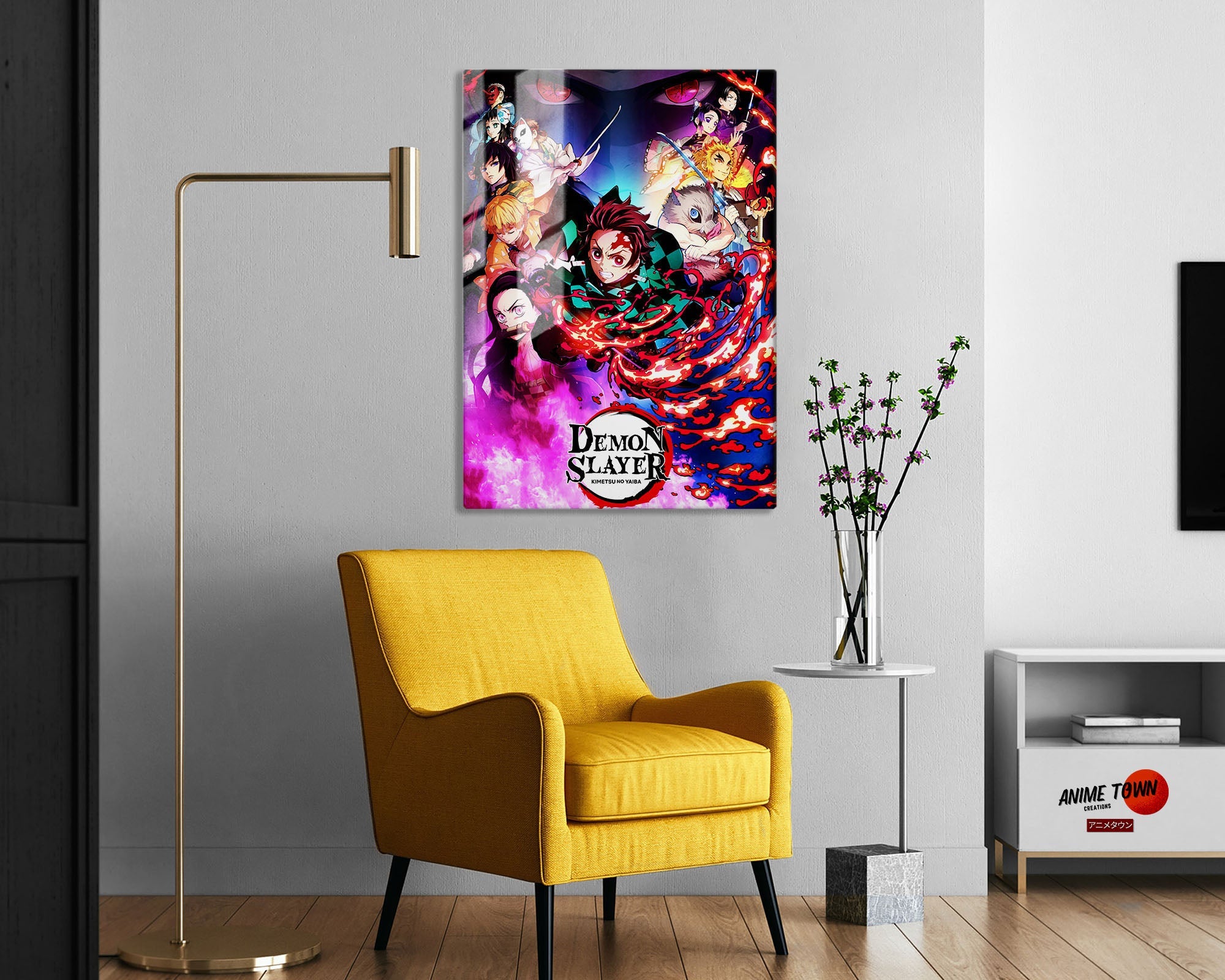 Metal 2024 Demon Slayer Poster w/ Wall Mount