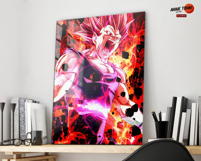 Anime Town Creations Metal Poster Dragon Ball Vegeta Ultra Ego Roar 11" x 17" Home Goods - Anime Dragon Ball Metal Poster