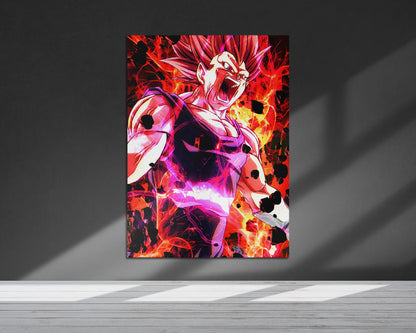 Anime Town Creations Metal Poster Dragon Ball Vegeta Ultra Ego Roar 24" x 36" Home Goods - Anime Dragon Ball Metal Poster