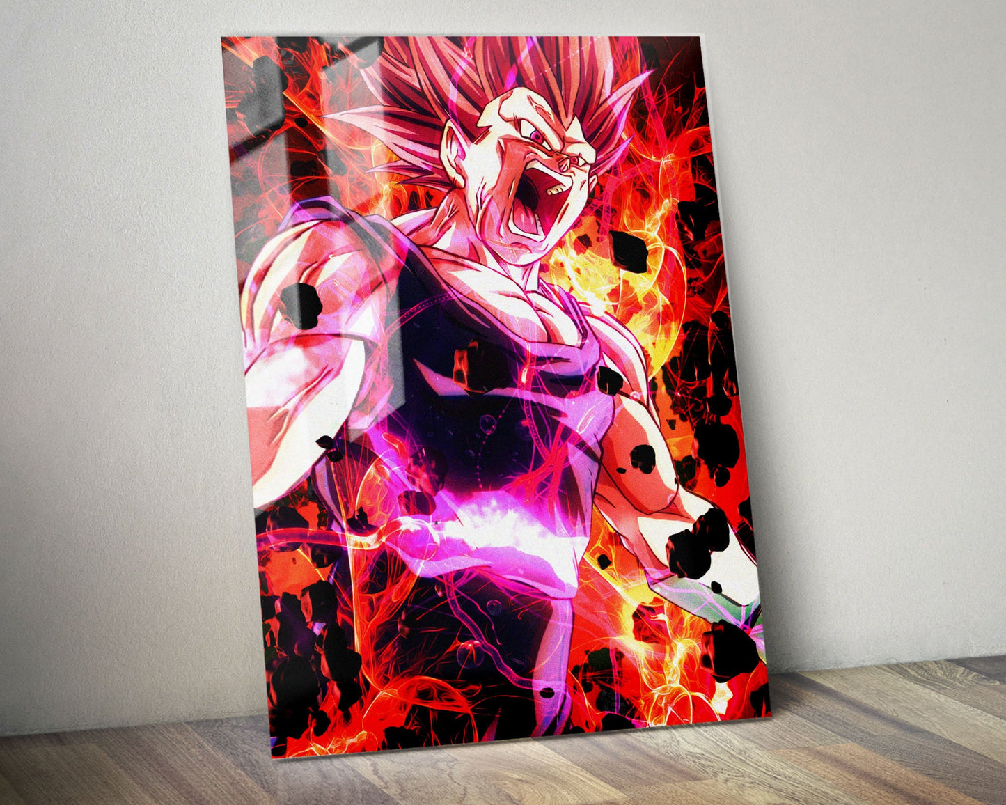 Anime Town Creations Metal Poster Dragon Ball Vegeta Ultra Ego Roar 24" x 36" Home Goods - Anime Dragon Ball Metal Poster