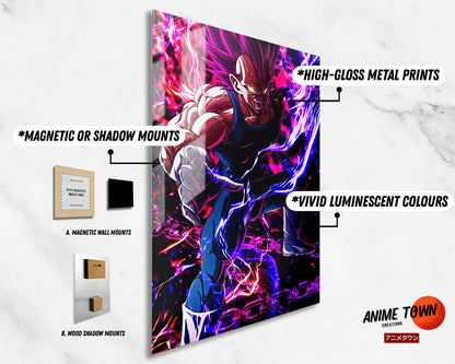 Anime Town Creations Metal Poster Dragon Ball Vegeta Ultra Ego 5" x 7" Home Goods - Anime Dragon Ball Metal Poster