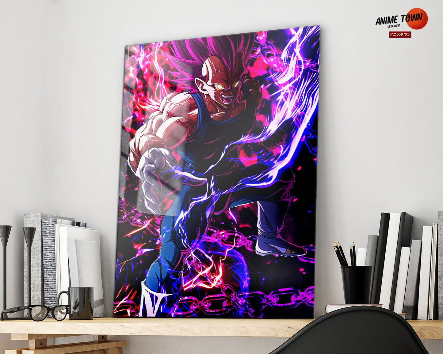 Anime Town Creations Metal Poster Dragon Ball Vegeta Ultra Ego 11" x 17" Home Goods - Anime Dragon Ball Metal Poster