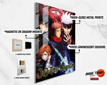 Anime Town Creations Metal Poster Jujutsu Kaisen Cover 5" x 7" Home Goods - Anime Jujutsu Kaisen Metal Poster