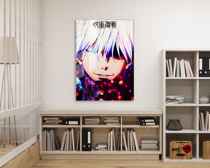 Anime Town Creations Metal Poster Jujutsu Kaisen Gojo Six Eyes 11" x 17" Home Goods - Anime Jujutsu Kaisen Metal Poster