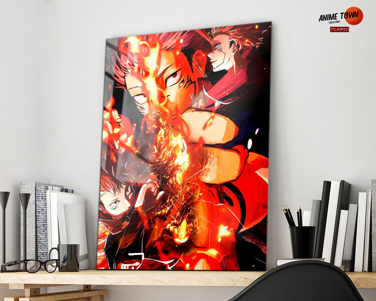 Anime Town Creations Metal Poster Jujutsu Kaisen Itadori Yuji 11" x 17" Home Goods - Anime Jujutsu Kaisen Metal Poster