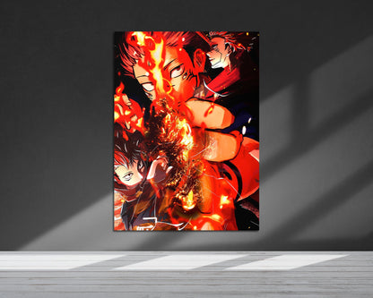 Anime Town Creations Metal Poster Jujutsu Kaisen Itadori Yuji 24" x 36" Home Goods - Anime Jujutsu Kaisen Metal Poster