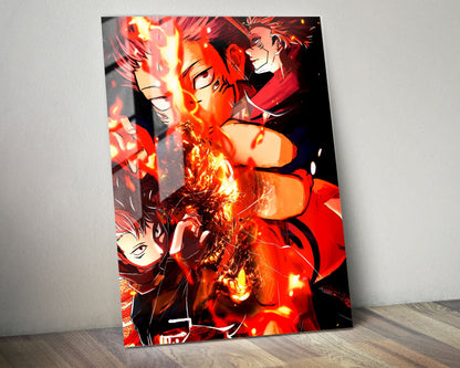 Anime Town Creations Metal Poster Jujutsu Kaisen Itadori Yuji 24" x 36" Home Goods - Anime Jujutsu Kaisen Metal Poster