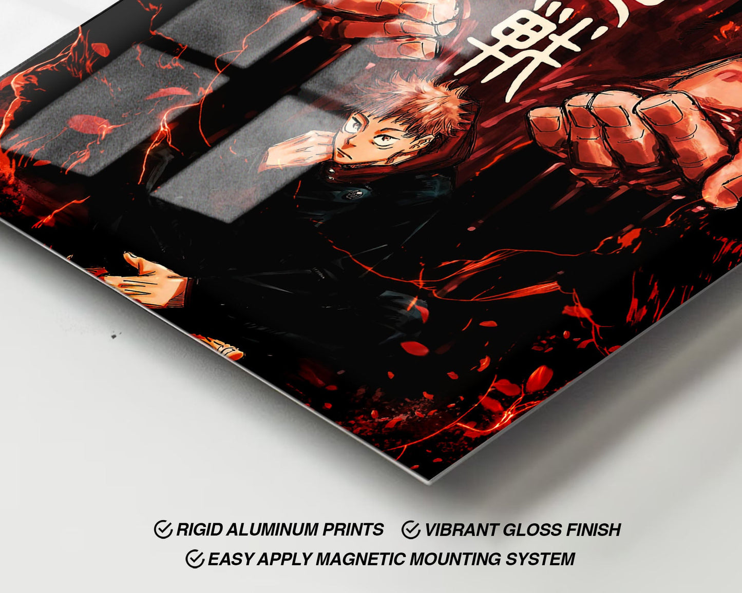 Anime Town Creations Metal Poster Jujutsu Kaisen Minimalist Red 16" x 24" Home Goods - Anime Jujutsu Kaisen Metal Poster