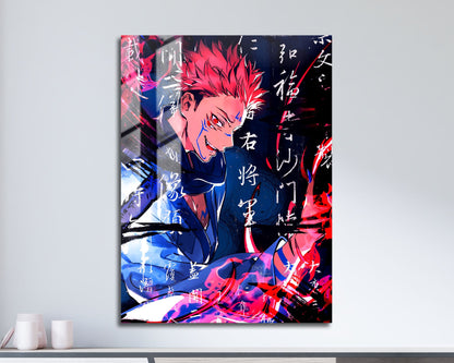 Anime Town Creations Metal Poster Jujutsu Kaisen Sukuna Artistic 5" x 7" Home Goods - Anime Jujutsu Kaisen Metal Poster