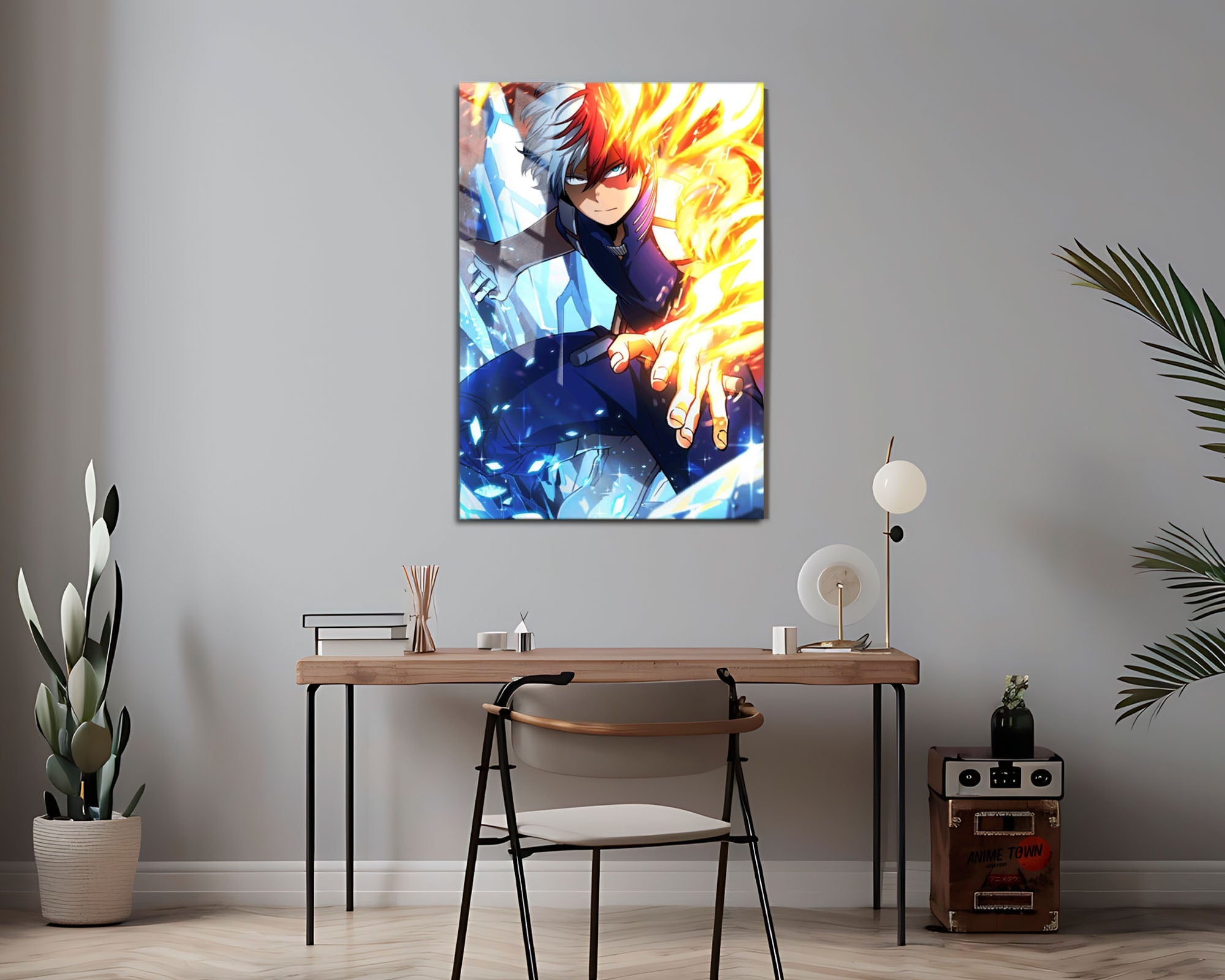 MHA on sale Metal Signed Todoroki Print