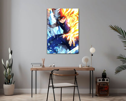 Anime Town Creations Metal Poster My Hero Academia Shoto Todoroki 16" x 24" Home Goods - Anime My Hero Academia Metal Poster