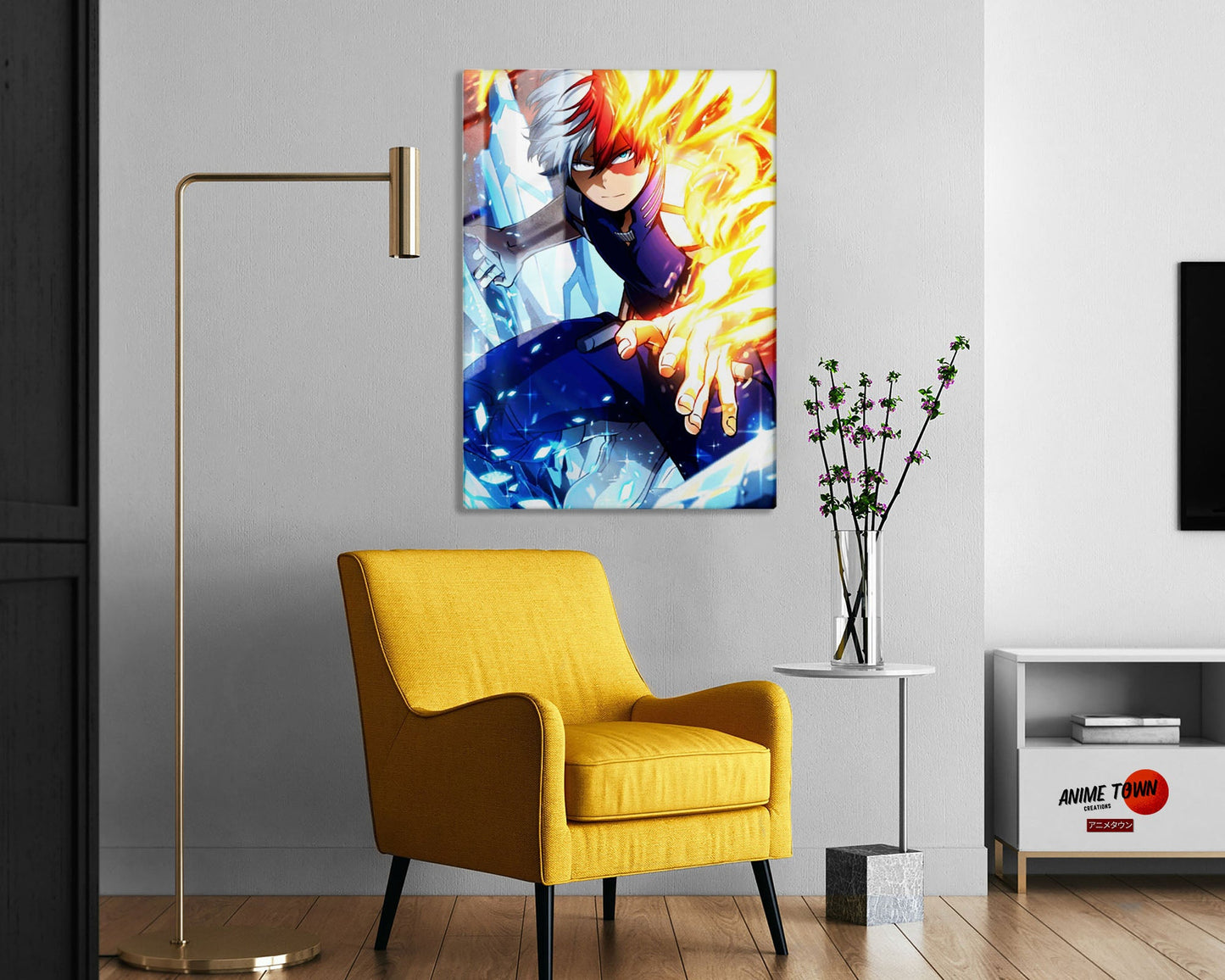 Anime Town Creations Metal Poster My Hero Academia Shoto Todoroki 24" x 36" Home Goods - Anime My Hero Academia Metal Poster