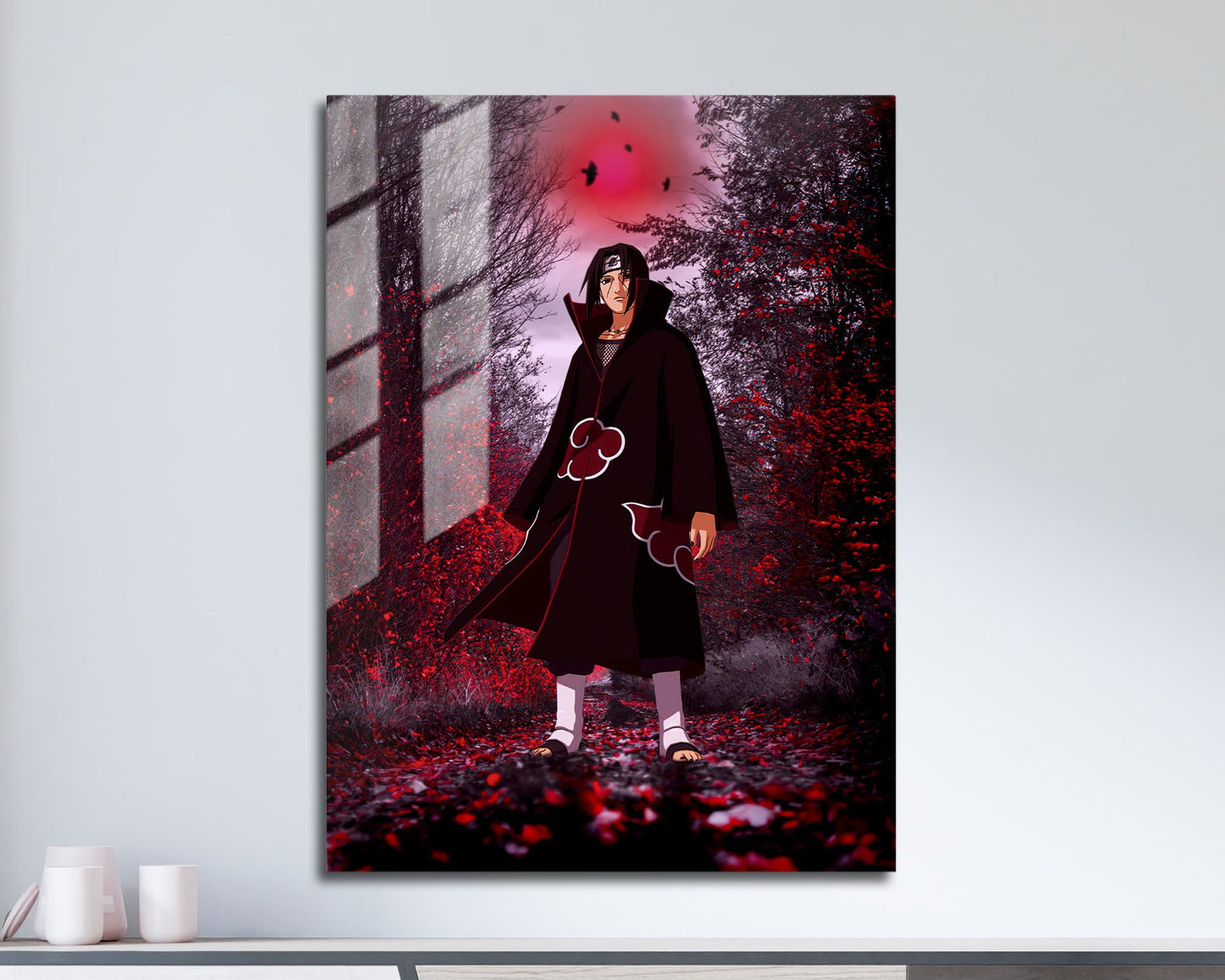 Anime Town Creations Metal Poster Naruto Uchiha Itachi Genjutsu 5" x 7" Home Goods - Anime Naruto Metal Poster