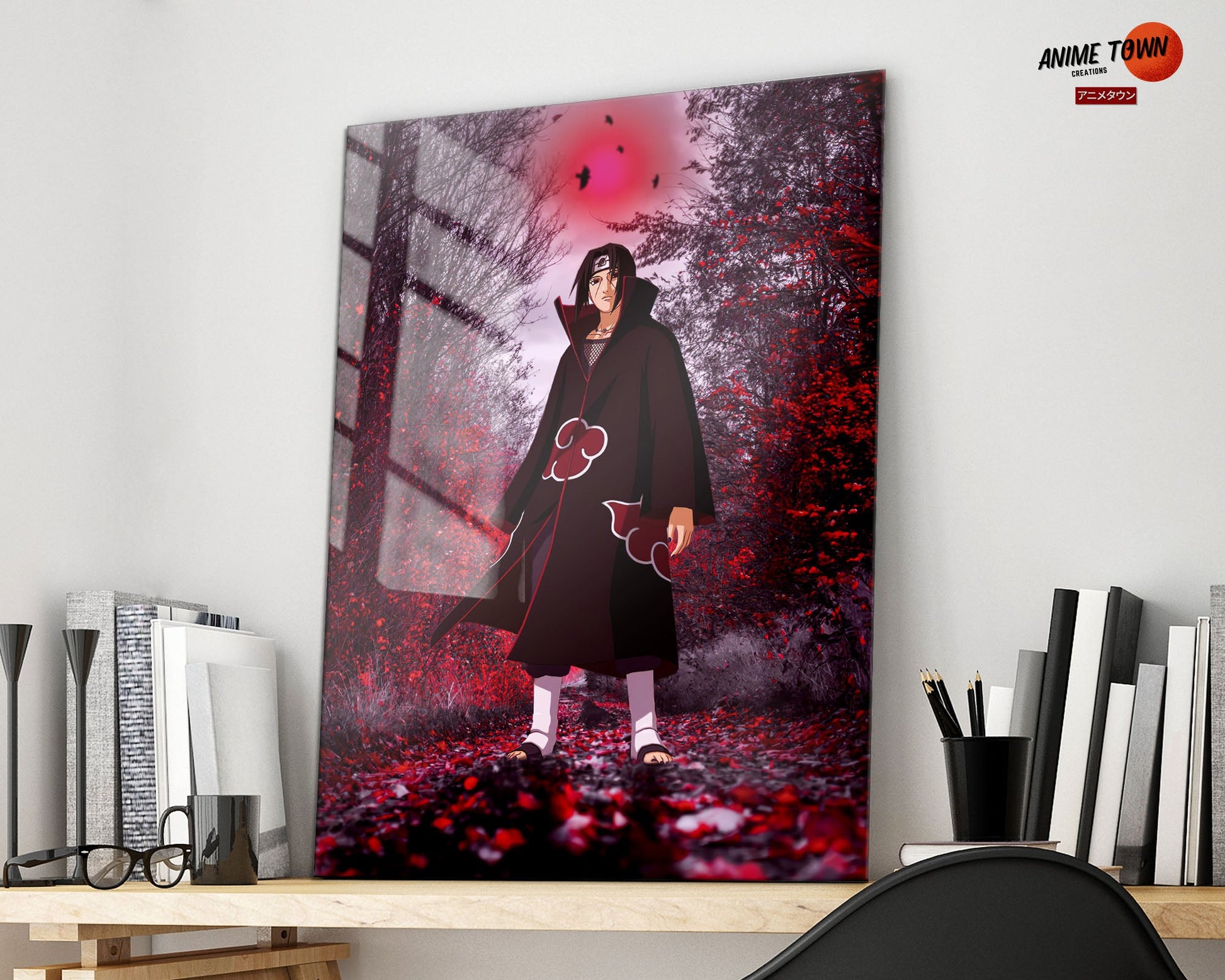 Anime Town Creations Metal Poster Naruto Uchiha Itachi Genjutsu 11" x 17" Home Goods - Anime Naruto Metal Poster